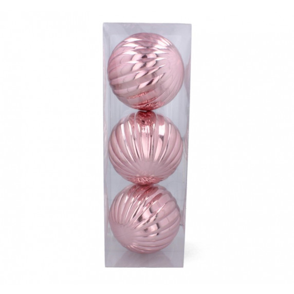 Globuri de Crăciun - 3 bucăți - 15 cm - Inlea4Fun - roz