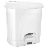 Coș de gunoi cu pedală - alb - 11,5 litri - Inlea4Home  
