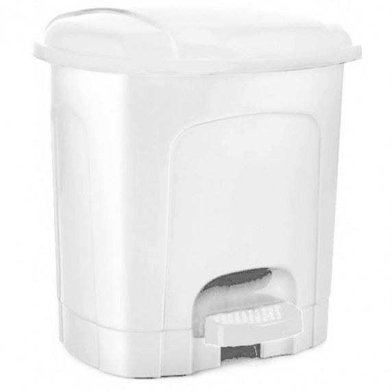 Coș de gunoi cu pedală - alb - 21 litri -  Inlea4Home