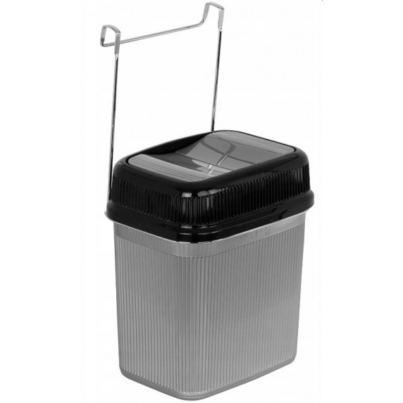 Coș de gunoi din plastic, suspendat - 5 litri - Inlea4Home CENTURION - gri