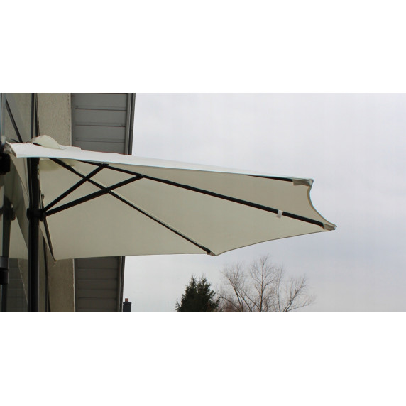 Umbrelă soare semicerc pentru balcoane - 270 cm - bej - InGarden