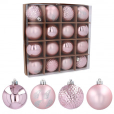 Globuri Crăciun - 16 bucăți - 6 cm - roz Preview