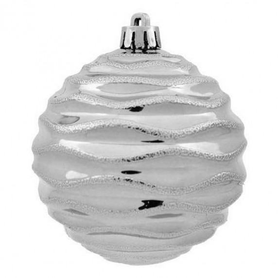 Set globuri de Crăciun 100 buc, 6 cm Inlea4Fun - argintiu