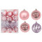 Set globuri Crăciun - 24 bucăți, 8 cm Inlea4Fun - roz