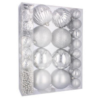 Set globuri de Crăciun și decorațiuni 32 buc, Inlea4Fun - argintiu 