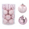 Globuri de Crăciun - 16 bucăți - 8 cm - Inlea4Fun - roz