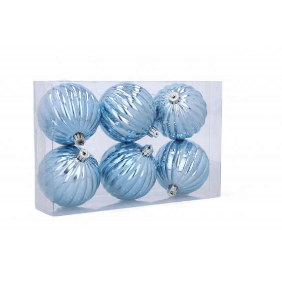 Globuri de Crăciun - 6 bucăți - 8 cm - albastru