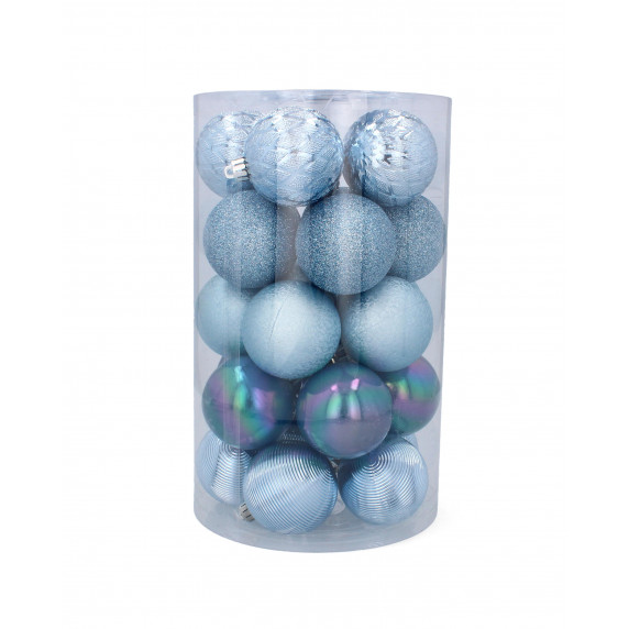 Set globuri de Crăciun 25 buc, 6 cm Inlea4Fun - albastru