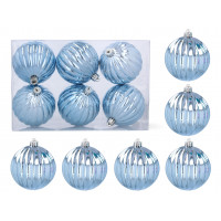 Globuri de Crăciun - 6 bucăți - 8 cm - albastru 