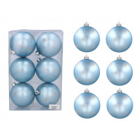 Globuri de Crăciun 8 cm - 6 bucăți - albastru 