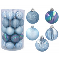 Set globuri de Crăciun 25 buc, 6 cm Inlea4Fun - albastru 