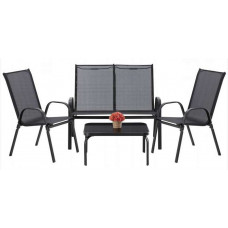 Set masă grădină cu 2 scaune și fotoliu - InGarden COMFORT 6397 - negru Preview