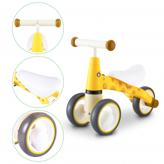 Tricicletă acționată cu picioarele - galben - ECOTOYS