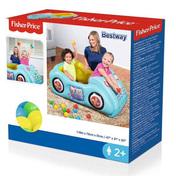 Mașină gonflabilă pentru copii cu mingi - 119x79x51 cm - Fisher-Price