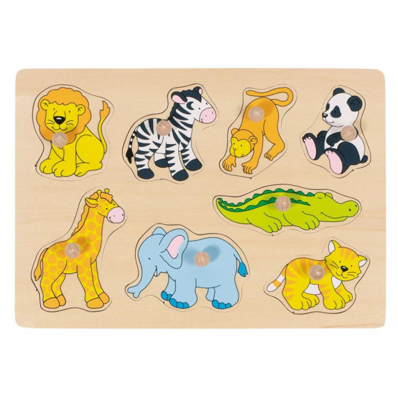 Jucărie cu forme din lemn - grădină zoologică - GOKI