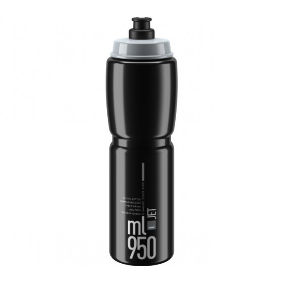 Sticlă de apă pentru bicicletă - ELITE JET CLEAR 950 ml - negru/gri