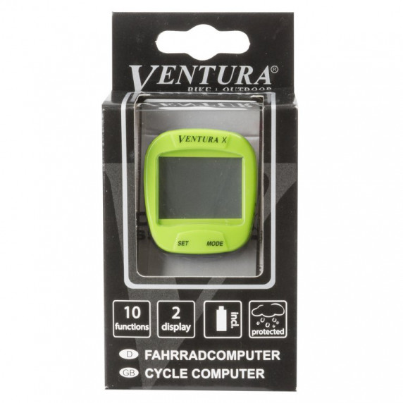 Ciclocomputer bicicletă - 10 funcții VENTURA - verde