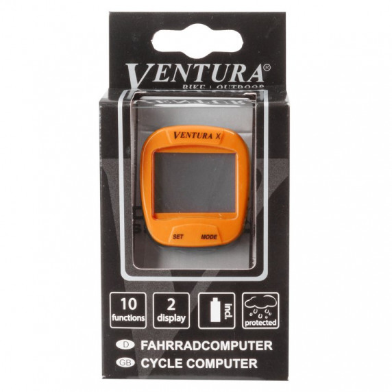 Ciclocomputer bicicletă - 10 funcții VENTURA - portocaliu