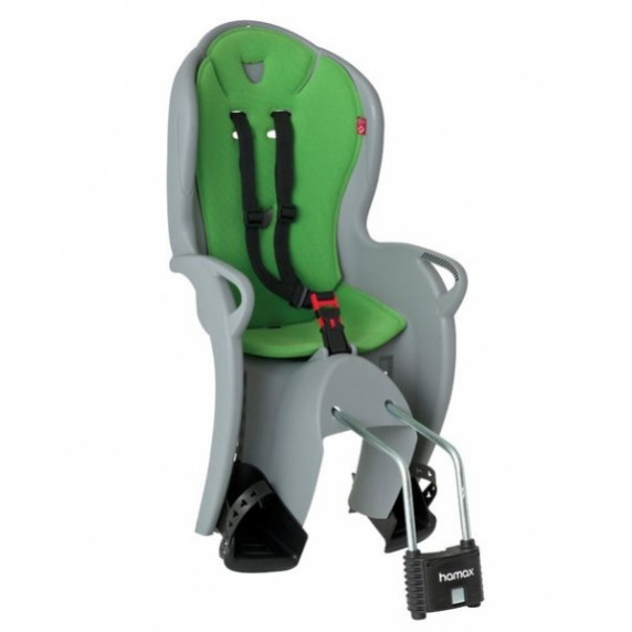 Scaun transport copii pentru bicicletă - HAMAX KISS - gri/verde