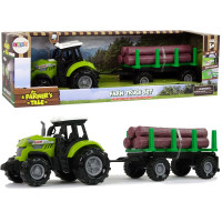 Tractor de jucărie cu remorcă de transport lemne - Inlea4Fun FARMER´S TALE 