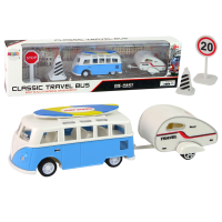Autobuz de jucărie cu rulotă de camping - Classic Travel Bus 