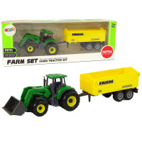 Tractor de jucărie cu remorcă - Inlea4Fun FARM SET - galben/verde 