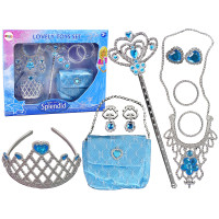 Set prințesă pentru bal sau carnaval cu accesorii - albastru - Lovely Toys Set , SPLENDID 