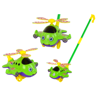 Avion de jucărie cu mâner - verde 