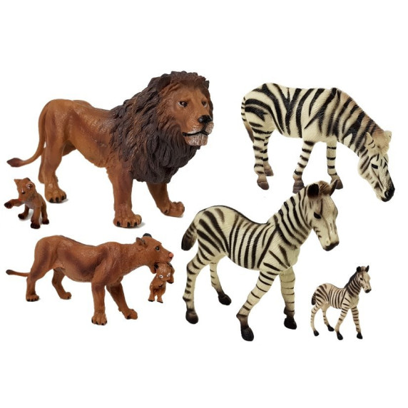 Set  de figurine 6 buc -Inlea4Fun SERIES MODEL - Animale Safari zebre,leii