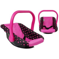 Scaun auto de jucărie, pentru păpuși - Inlea4Fun ALICA - negru/roz 