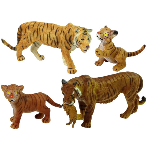 Set de figurine 6 buc - Inlea4Fun SERIES MODELAfrica- Elefanți și Tigri 
