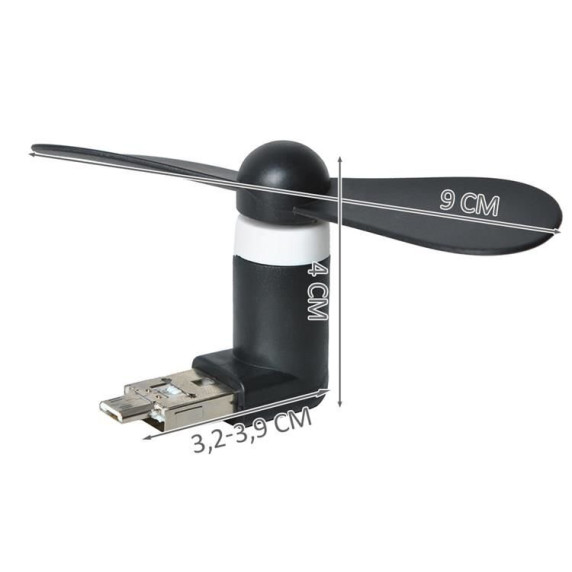 Ventilator portabil micro USB - negru