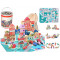 Cuburi colorate din lemn - 162 elemente - viața la oraș