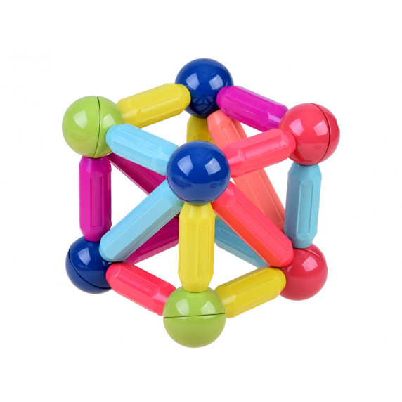 Jucărie de construcție magnetică - 64 elemente
