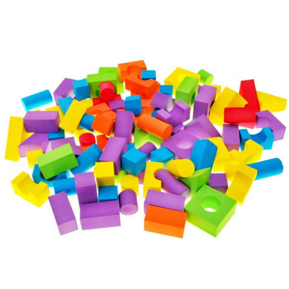 Cuburi colorate din spumă - 100 buc - Inlea4Fun BUILDING BLOCKS