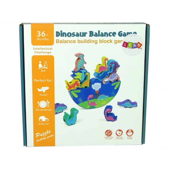 Jucărie de echilibru din lemn - dinozaur - Inlea4Fun BALANCE GAME