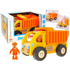 Mașină de gunoier din lemn - Inlea4Fun DUMP TRUCK  - portocaliu Preview