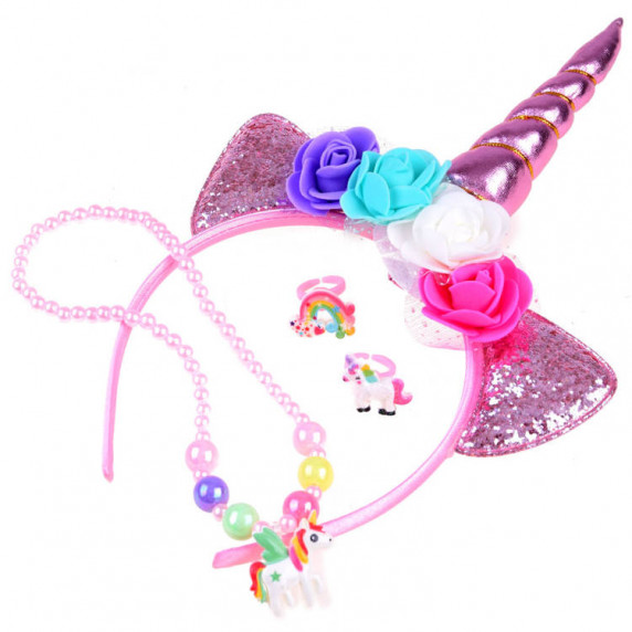 Cordeluță cu colier și inele pentru copii - unicorn - Inlea4Fun DREAM UNICORN
