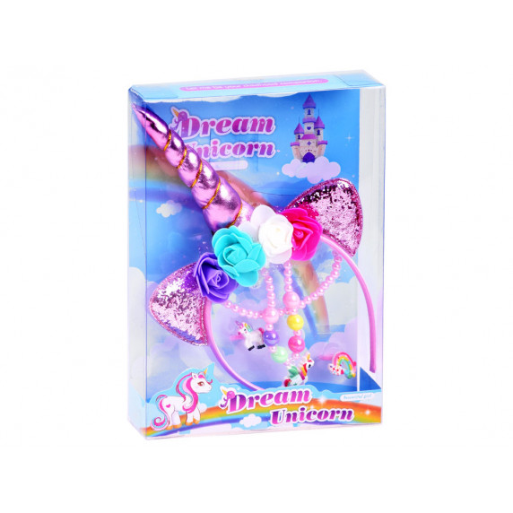 Cordeluță cu colier și inele pentru copii - unicorn - Inlea4Fun DREAM UNICORN