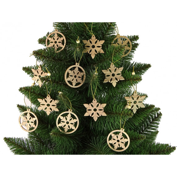 Ornament pentru pom de Crăciun, 12 buc -  Inlea4Fun - fulg de nea