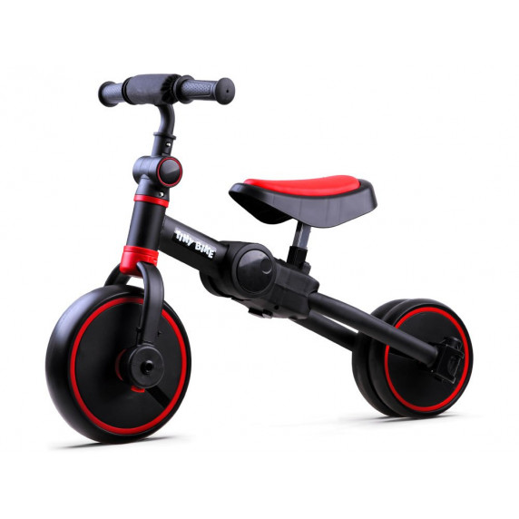 Tricicletă și bicicletă fără pedale 3in1 Tiny Bike - roșu/negru