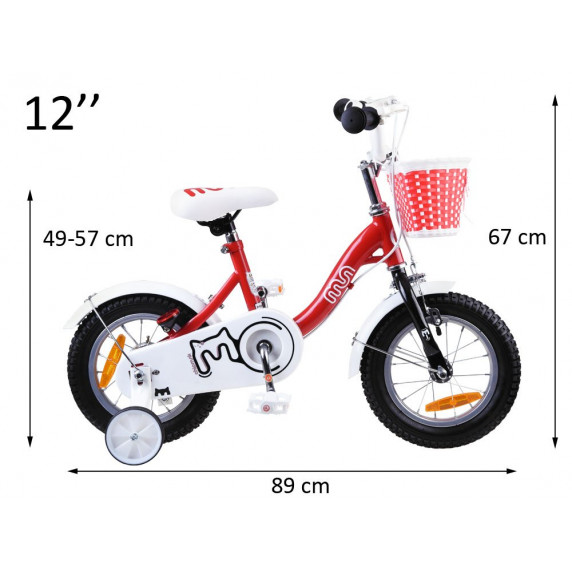Bicicletă copii cu ghidaj Royalbaby Chipmunk MM 12" CM12-2 – roșu