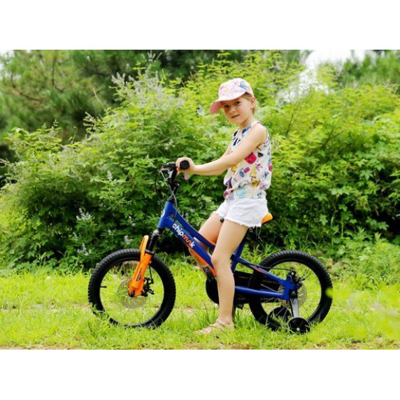 Bicicletă copii Royalbaby Explorer 16" CM16-3 - albastru/portocaliu