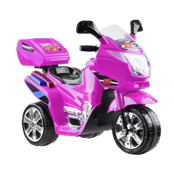 Motocicletă electrică cu iluminare LED - roz -Inlea4Fun
