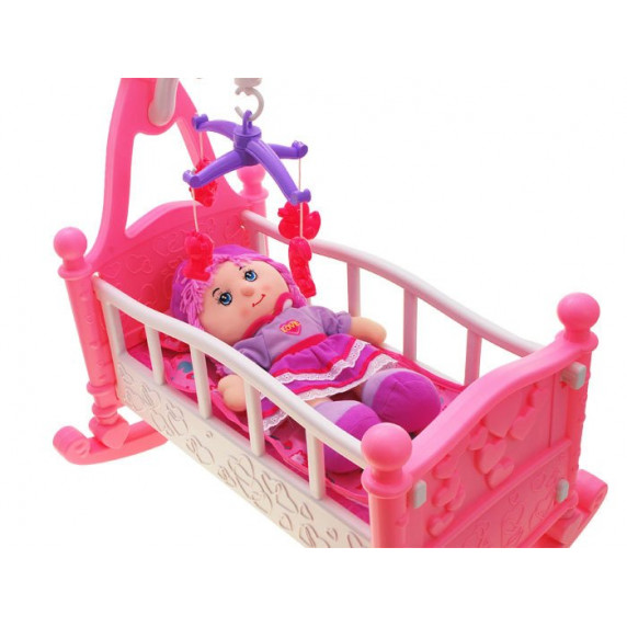 Leagăn pentru păpuși - roz - Inlea4Fun BABY BED