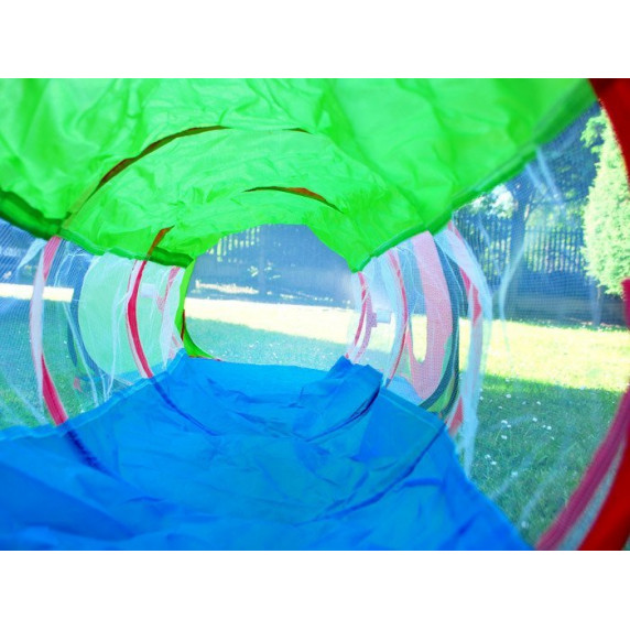Cort de joacă colorat din material transparent cu tunel de legătură Inlea4fun