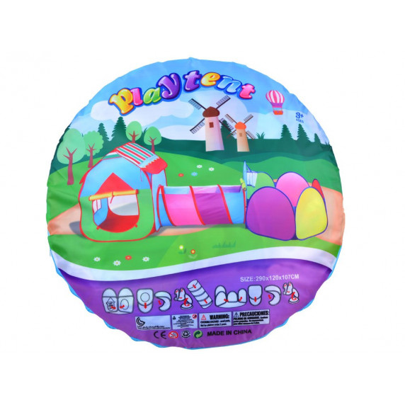 Cort de joacă pentru copii cu tunel - Inlea4Fun PLAY TENT