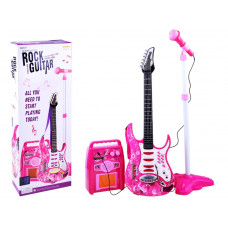 Set chitară cu amplificator și microfon pentru copii, roz, Inlea4Fun Preview