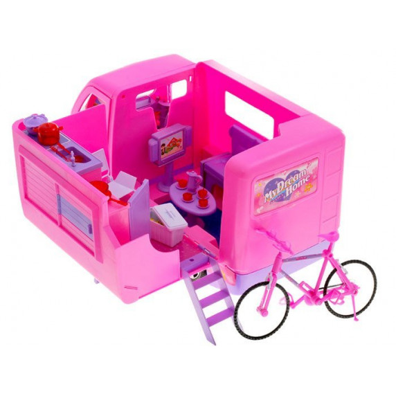 Inlea4fun  Caravana roz cu bicicletă