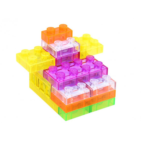 Cuburi din plastic cu efecte de lumină - 37 bucăți - Inlea4Fun ELECTRONIC BLOCKS